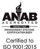 ANAB ISO 9001 certification