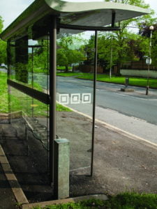 Solid bus stop FRP panels