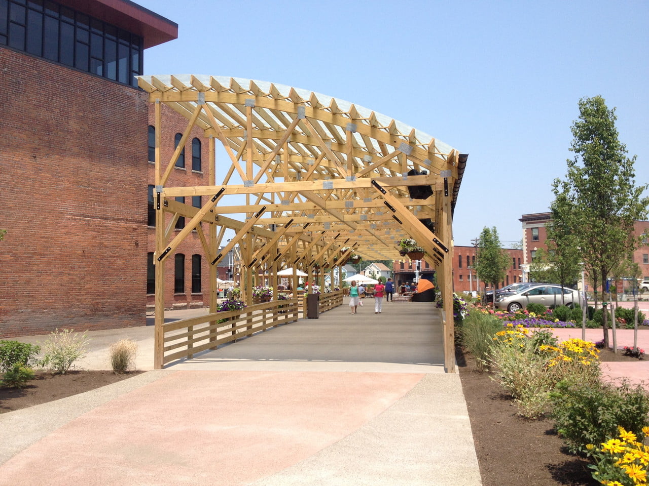Covered walkway canopy