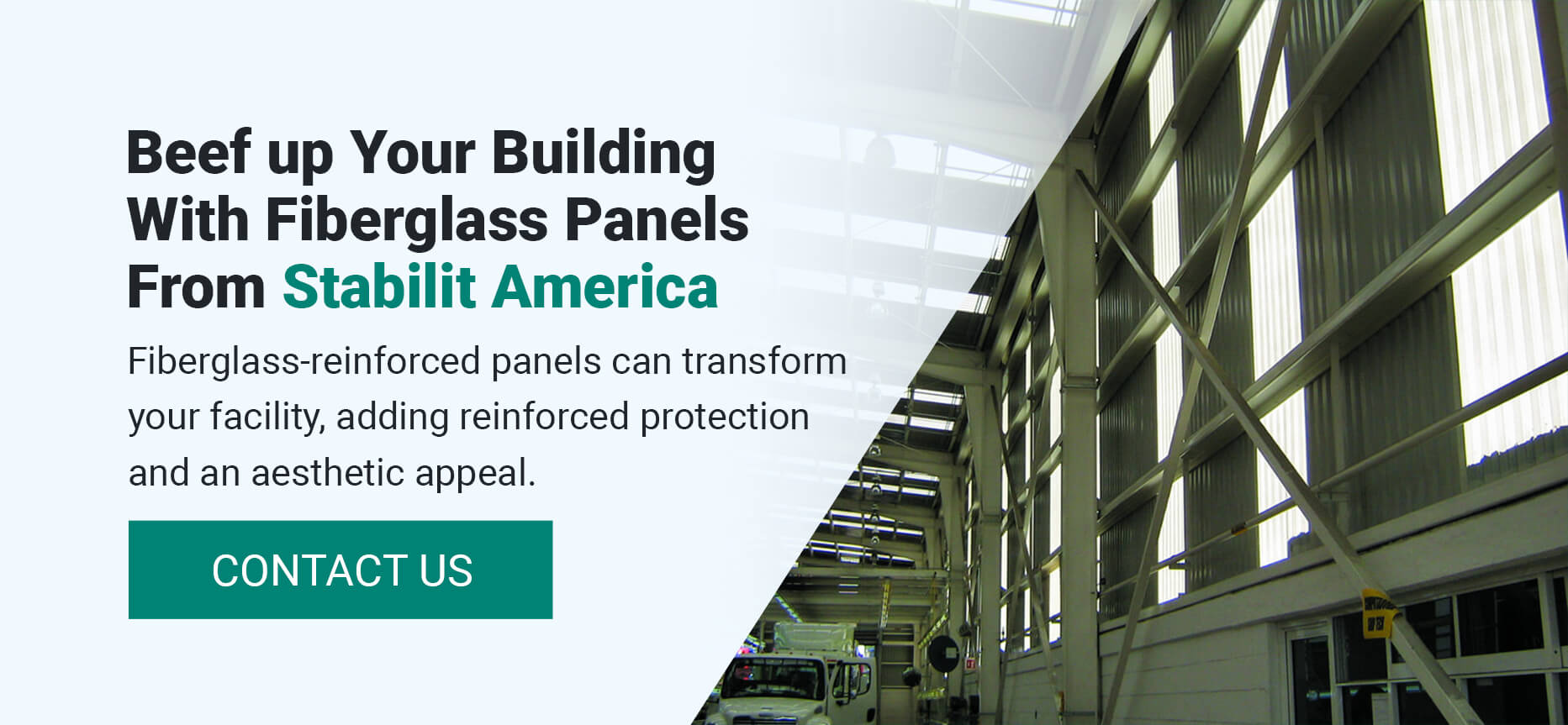 building with fiberglass panels